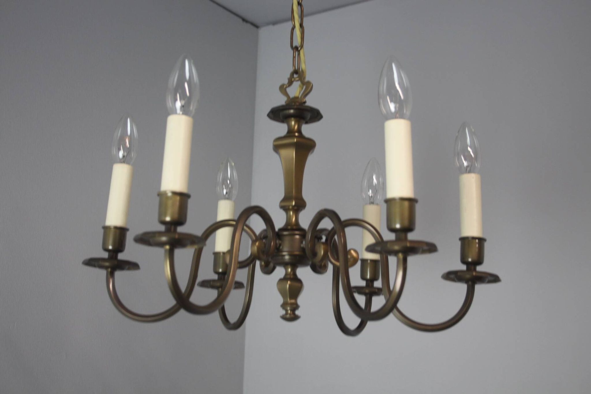 Vintage six-arm chandelier, 1970's.