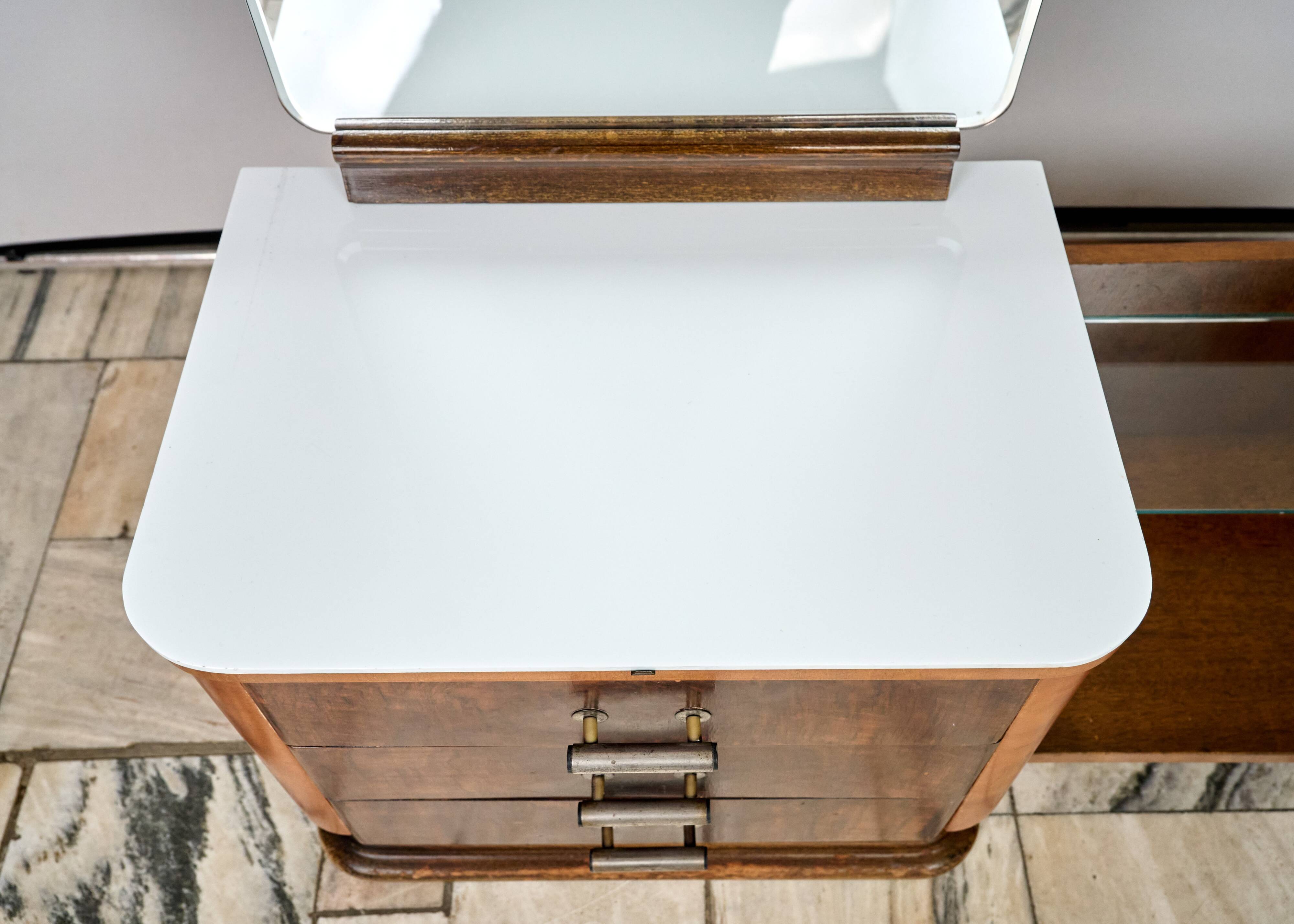 Vintage Toaletka Art Déco, proj. Jindřich Halabala, lata 40, Czechosłowacja