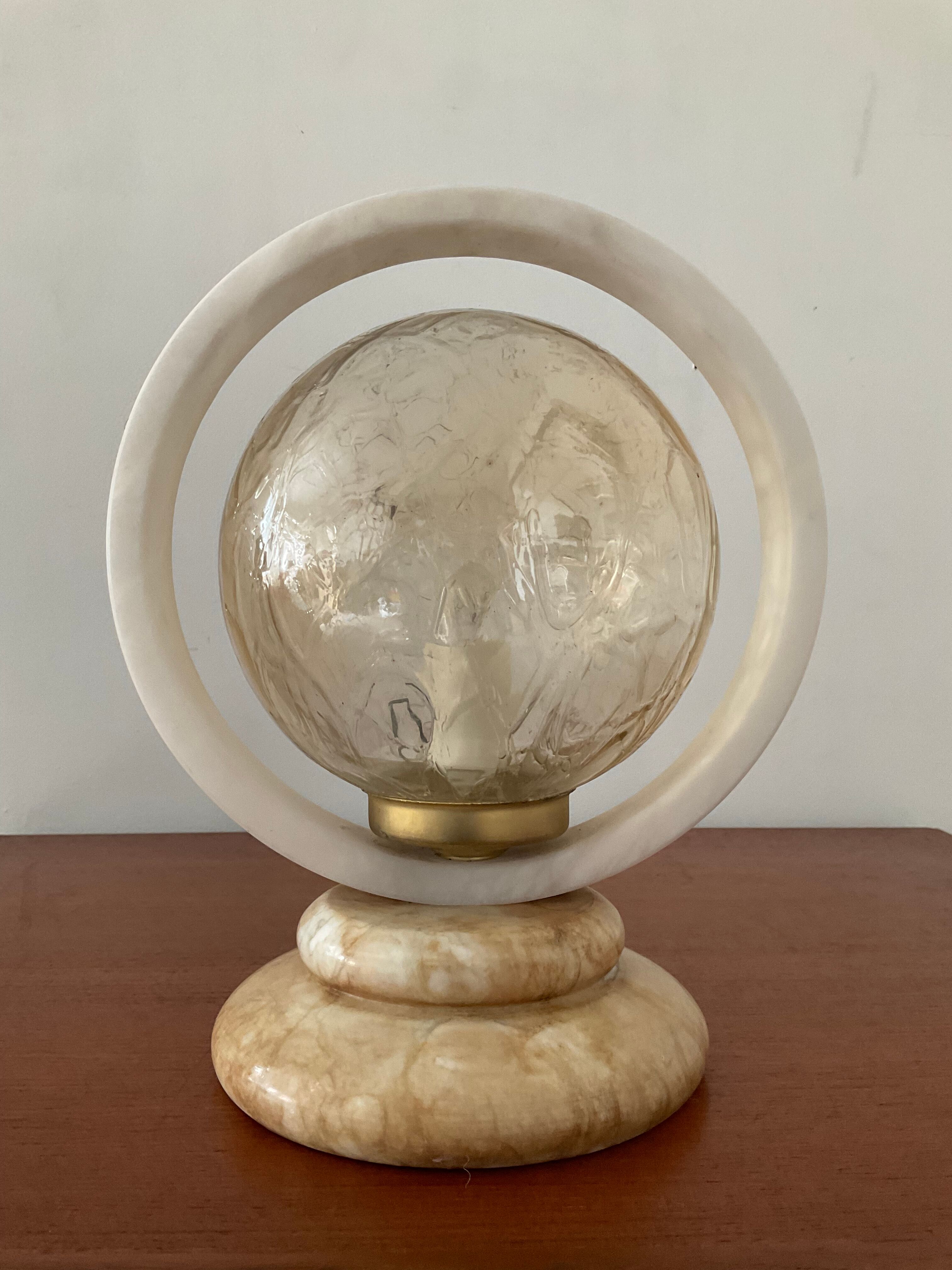 Art Deco lamp in marble and glass