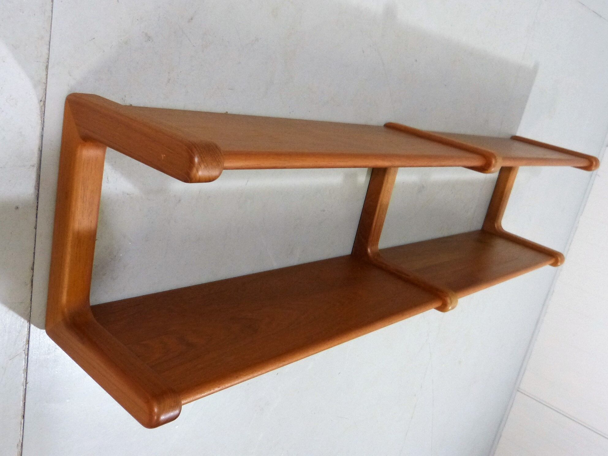 Dyrlund double teak wall shelf Denmark 1960’s