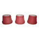 3 lampshades in jute and red braid + 1 vintage carcass