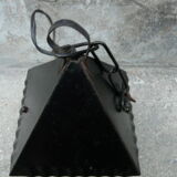 pair of wrought iron lanterns and granite glass