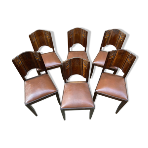 Suite de 6 chaises art