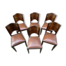 Suite of 6 chairs Art Deco 1950