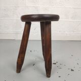 Tabouret tripode en chêne pieds pointes