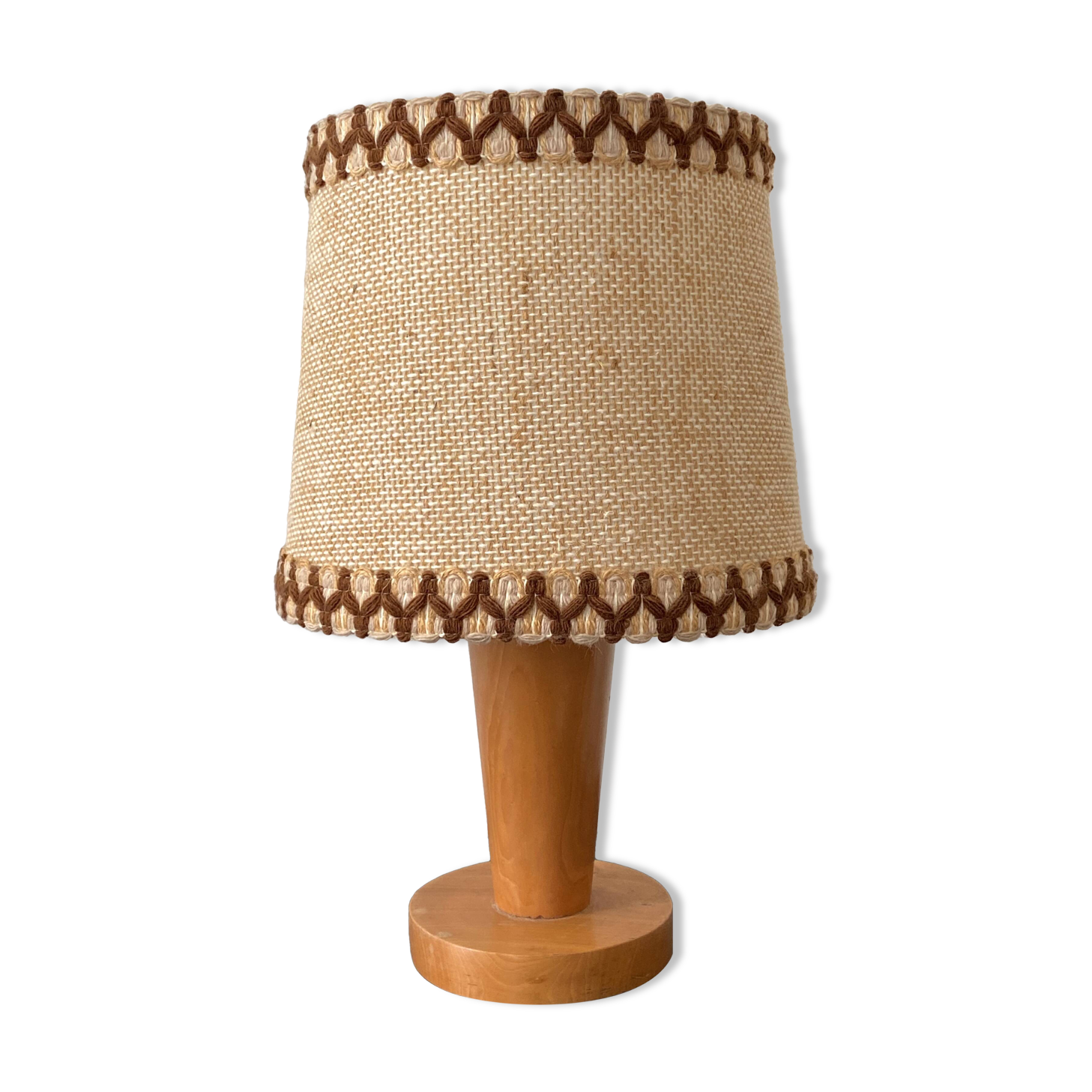 Wooden table lamp, 70s