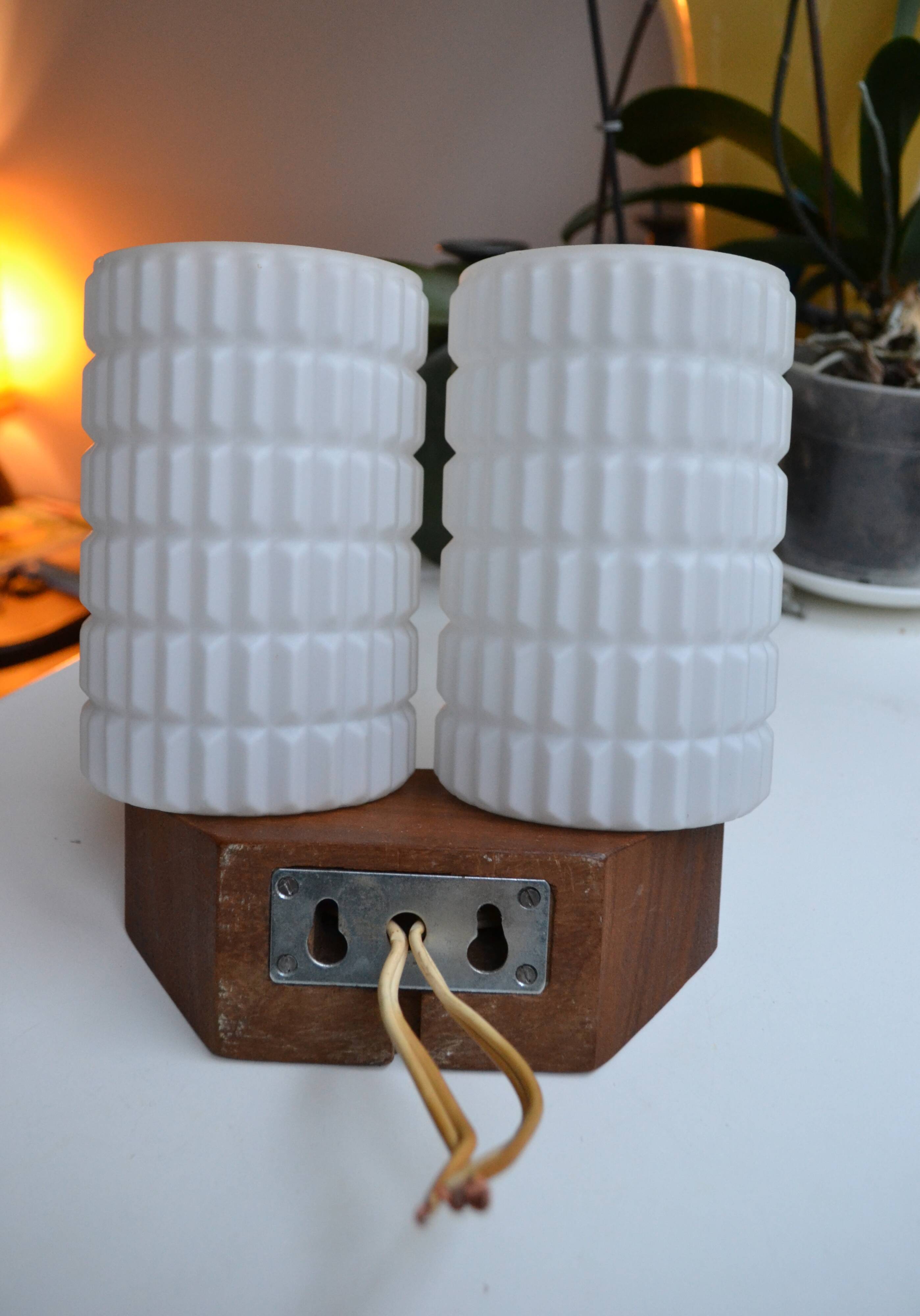 Applique double  scandinave Philips opaline teck
