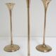 Trio of brass scandinavian candlesticks