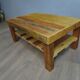 Table basse avec étagère en bois rustique