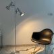 Lampe lampadaire liseuse Delmas vintage années 70 chrome & alu