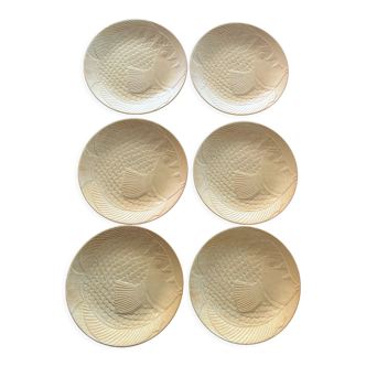 Set of 6 fish plates