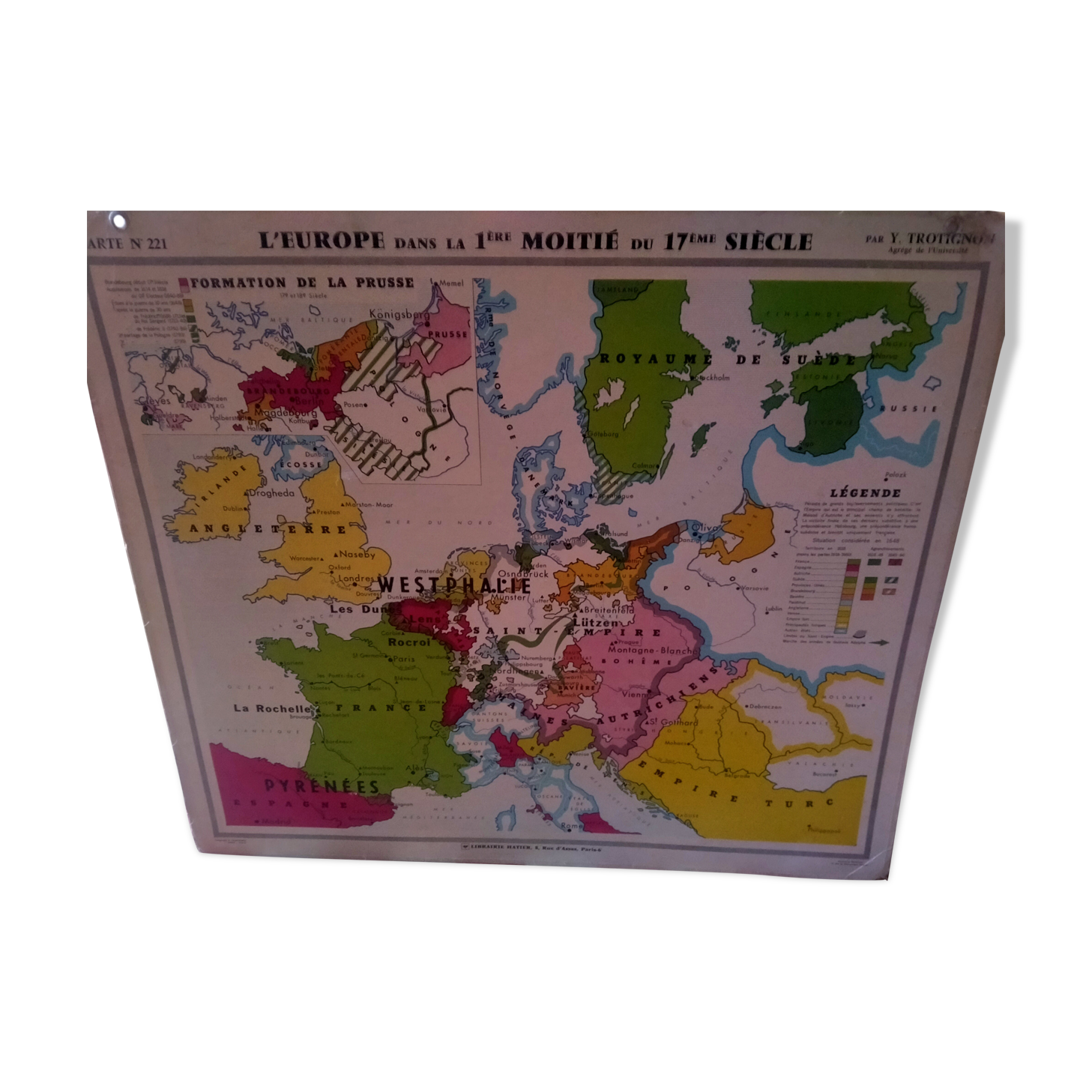 Old school map, by Yves Trotignon of librairie Hatier