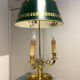 Empire hot water lamp in gilded bronze and painted sheet metal