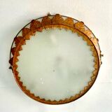 Gold and glass crown ceiling light, XL model, 1950s