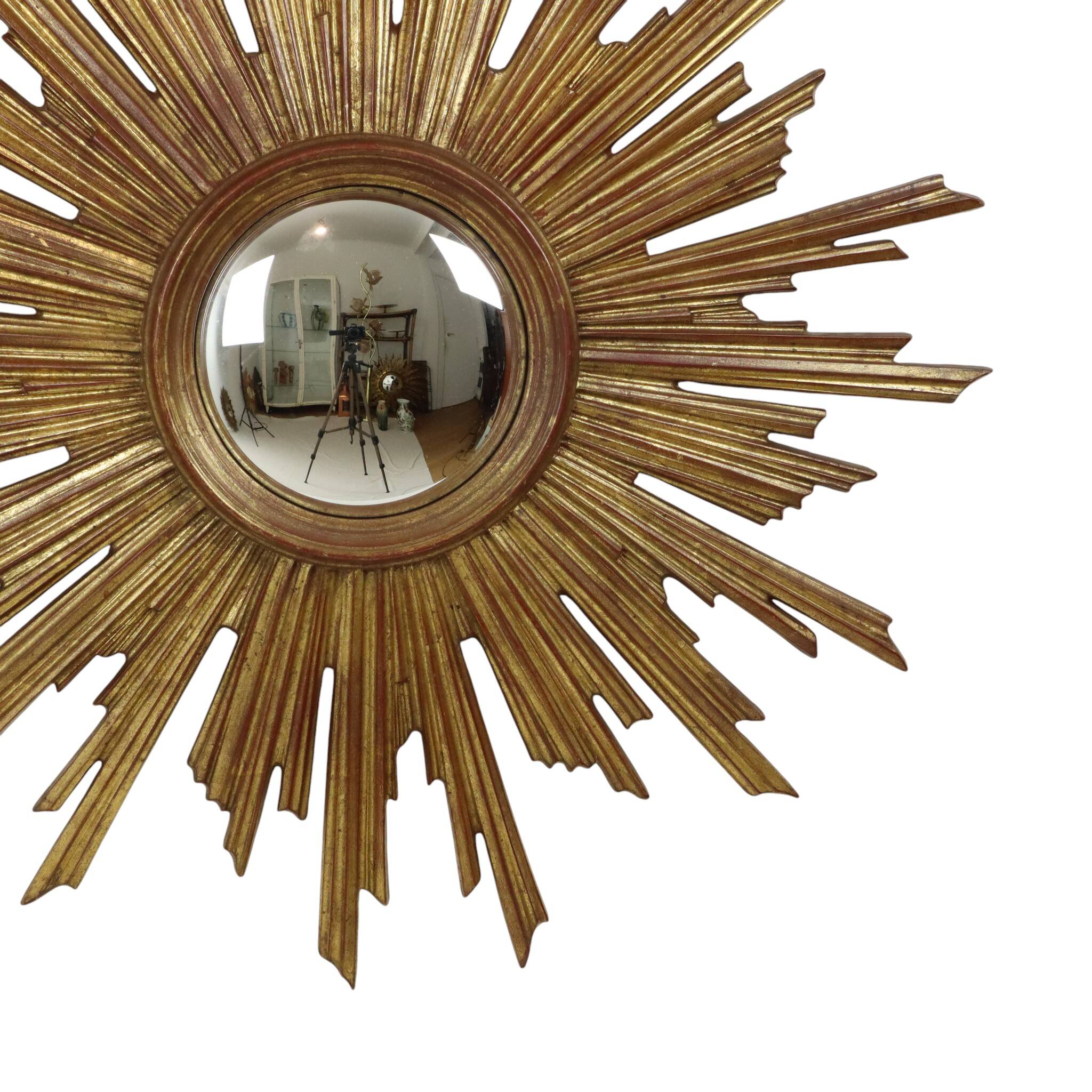 XL Sunburst convex sun mirror Deknudt rare 75 cm