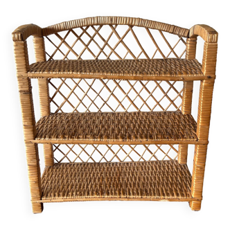 Étagère en osier vintage