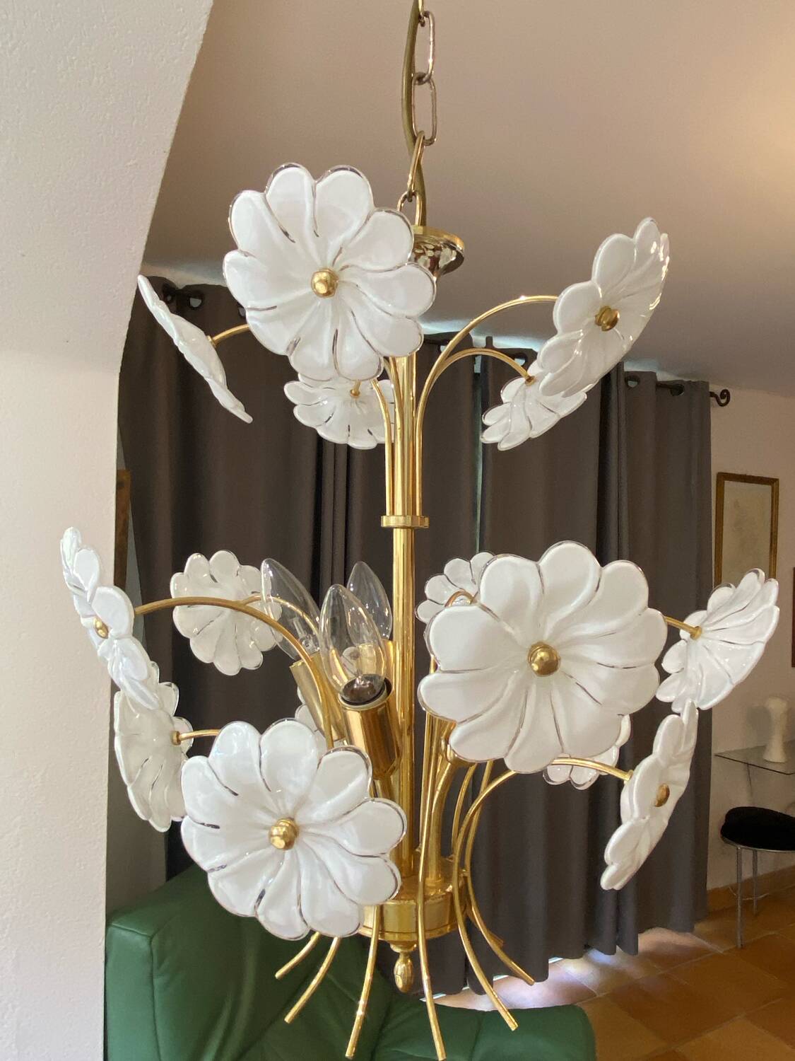 Murano glass flower chandelier, 1970s