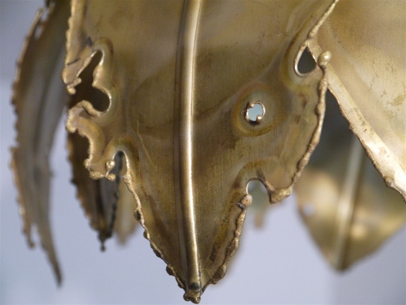 Danish brutalist brass suspension of Sven Holm Sorensen 1960