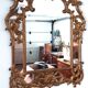 Grand miroir italien moitié xxème bois doré exceptionnel