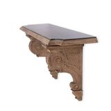 Jean-Charles Moreux. Console in carved oak and marble. 1940s.
