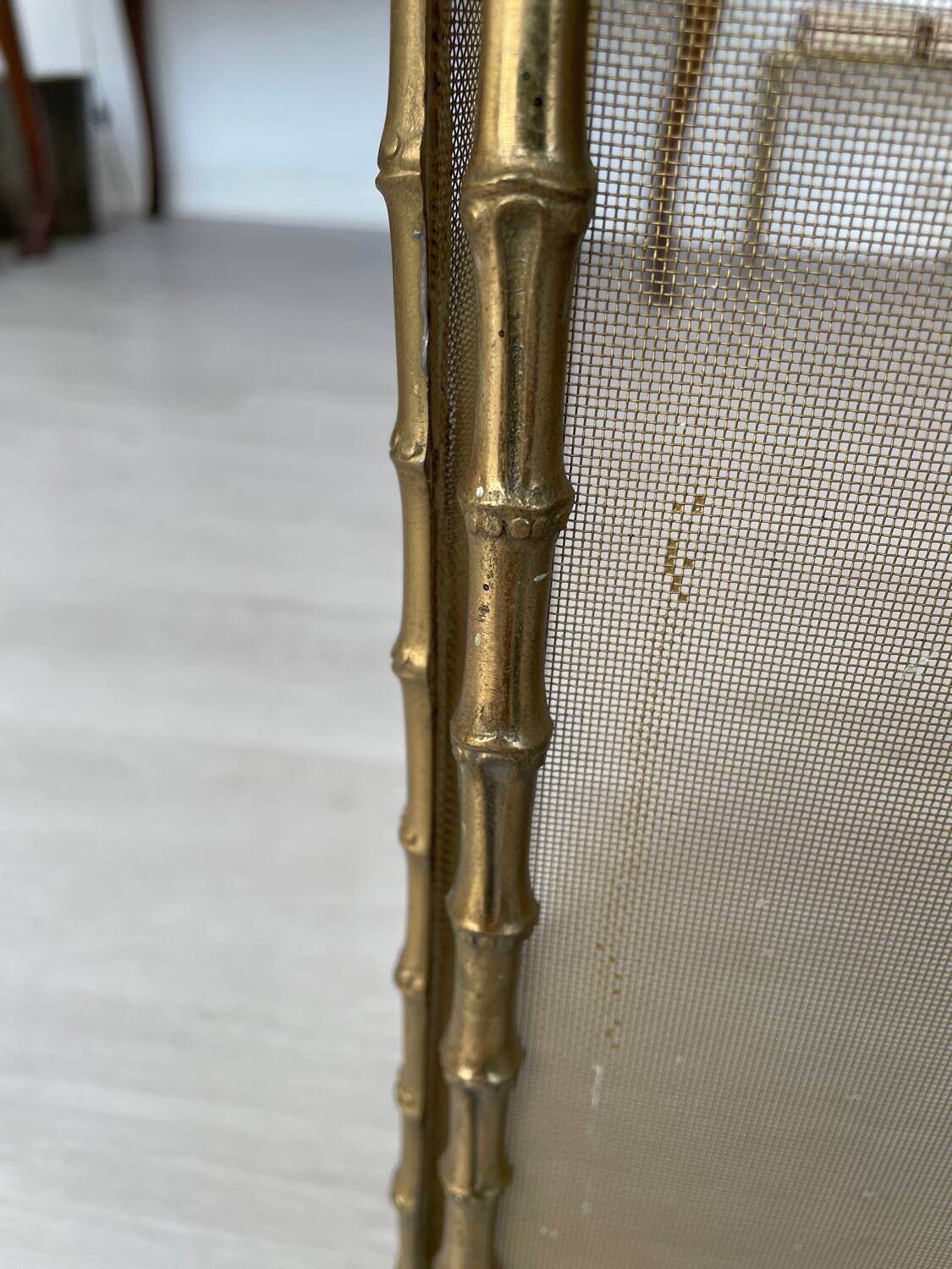 Fire protection chimney screen attributed to Baguès 1950