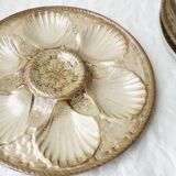 Barbotine shell dish and plates