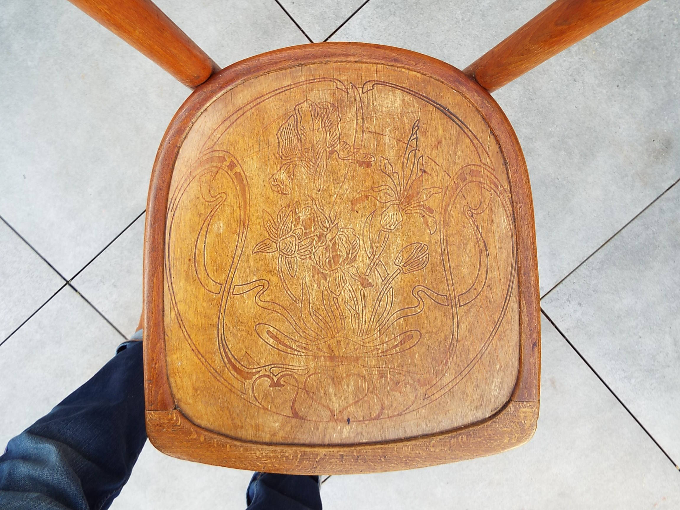 Decorated seated bistro chair