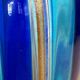Murano Glass Vase with Blue and Light Blue Canes and Avventurine, 1980s