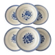 Set of 6 deep plates Luneville model Évian – floral decoration