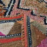 Navy Blue & Green Vintage Runner Rug, 80x323Cm