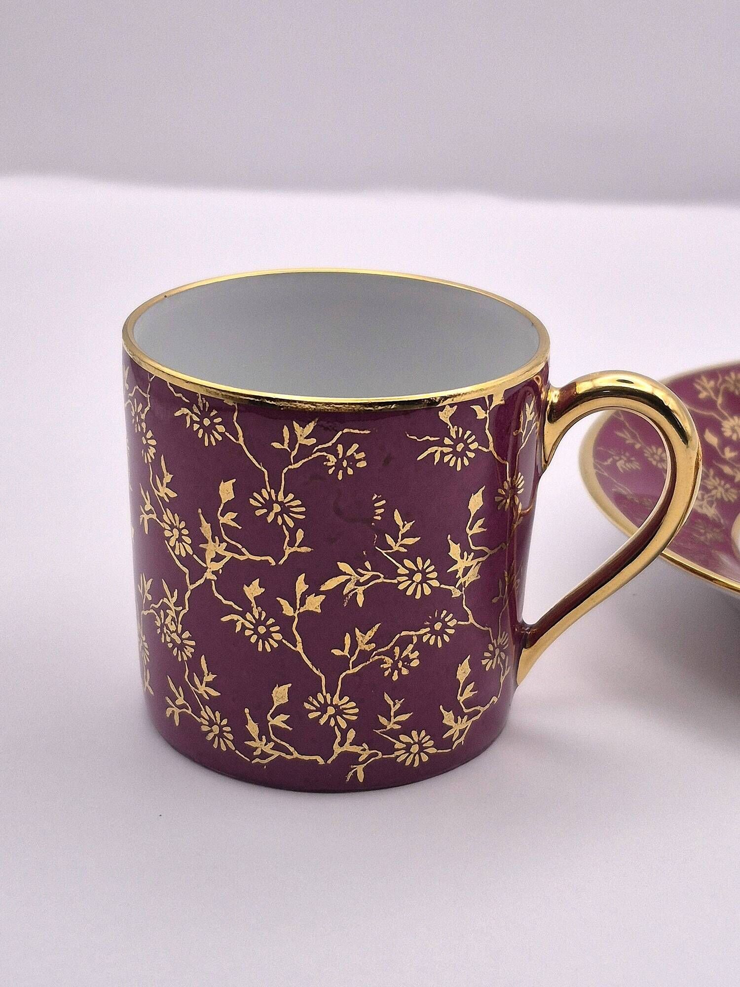 Set of 6 multicoloured moka cups in Limoges fine porcelain.