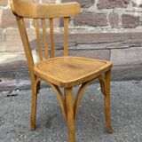 4 chairs bistro Baumann curved wood 1960