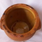Old glazed terracotta pot