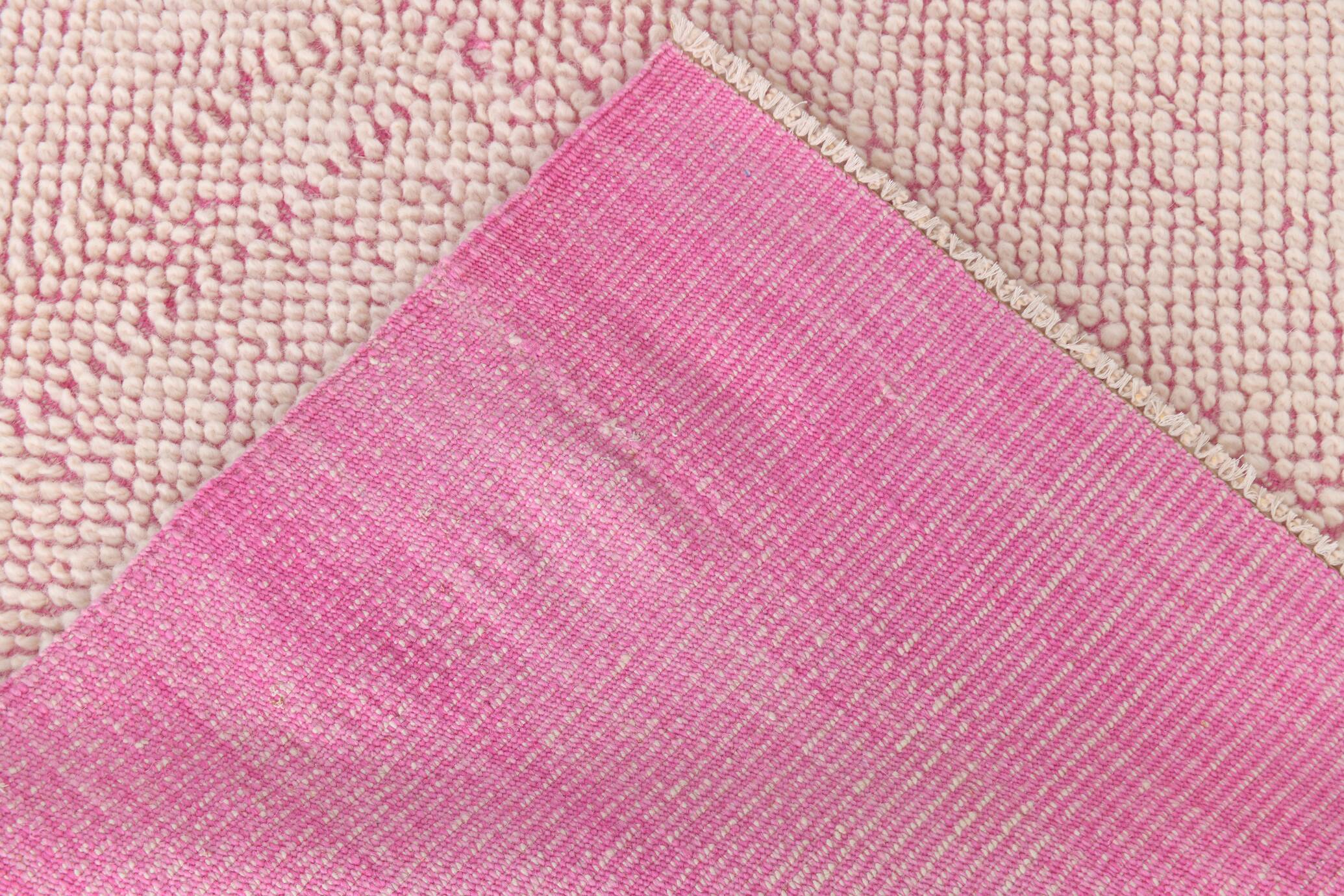 8x10 Rug For Living Room Pink & Beige Vintage Moroccan Rug, 259x301 Cm SKU. 34961