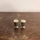 Salt and Pepper Shaker Doric Column Fluted Silver-Plated Metal Neo-Classical