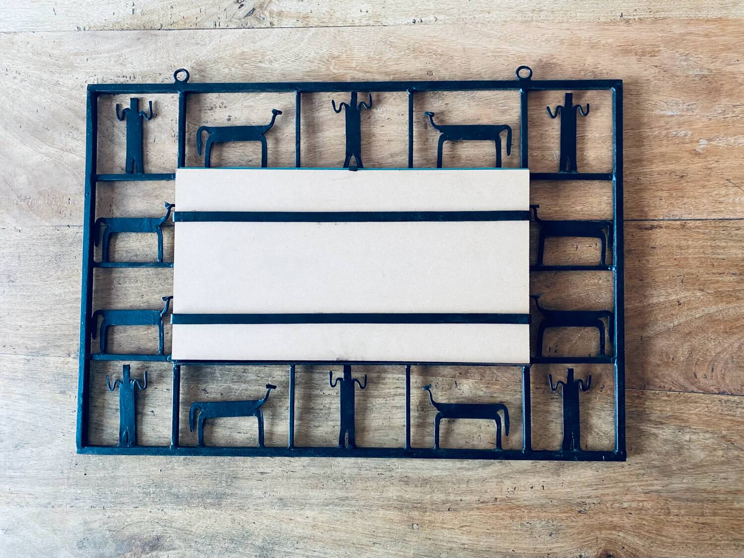 Rectangular wrought iron mirror, Frederick Weinberg