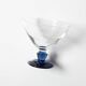 Set of 5 Mid-Century Blue Crystal Stem Coupes / Luigi Bormioli / Parma 1980