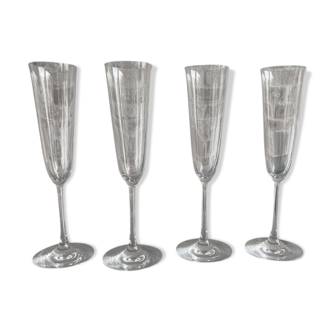 4 new Baccarat champagne flutes