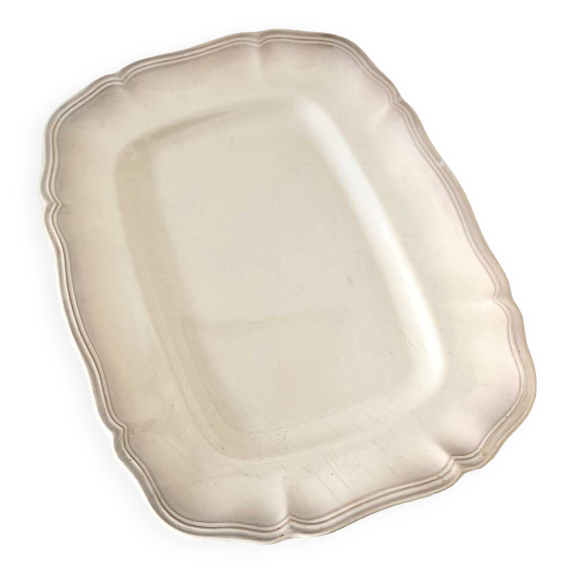 Rectangular ivory-colored serving dish Sarreguemines Chambord model