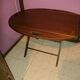 Teak wood coffee table, oval shape, folding boat style 1970