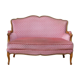 Pink velvet vintage sofa bench