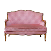 Pink velvet vintage sofa bench