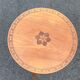 Art Deco Wooden Pedestal Table Carved with Star / Antique Side Table 1930