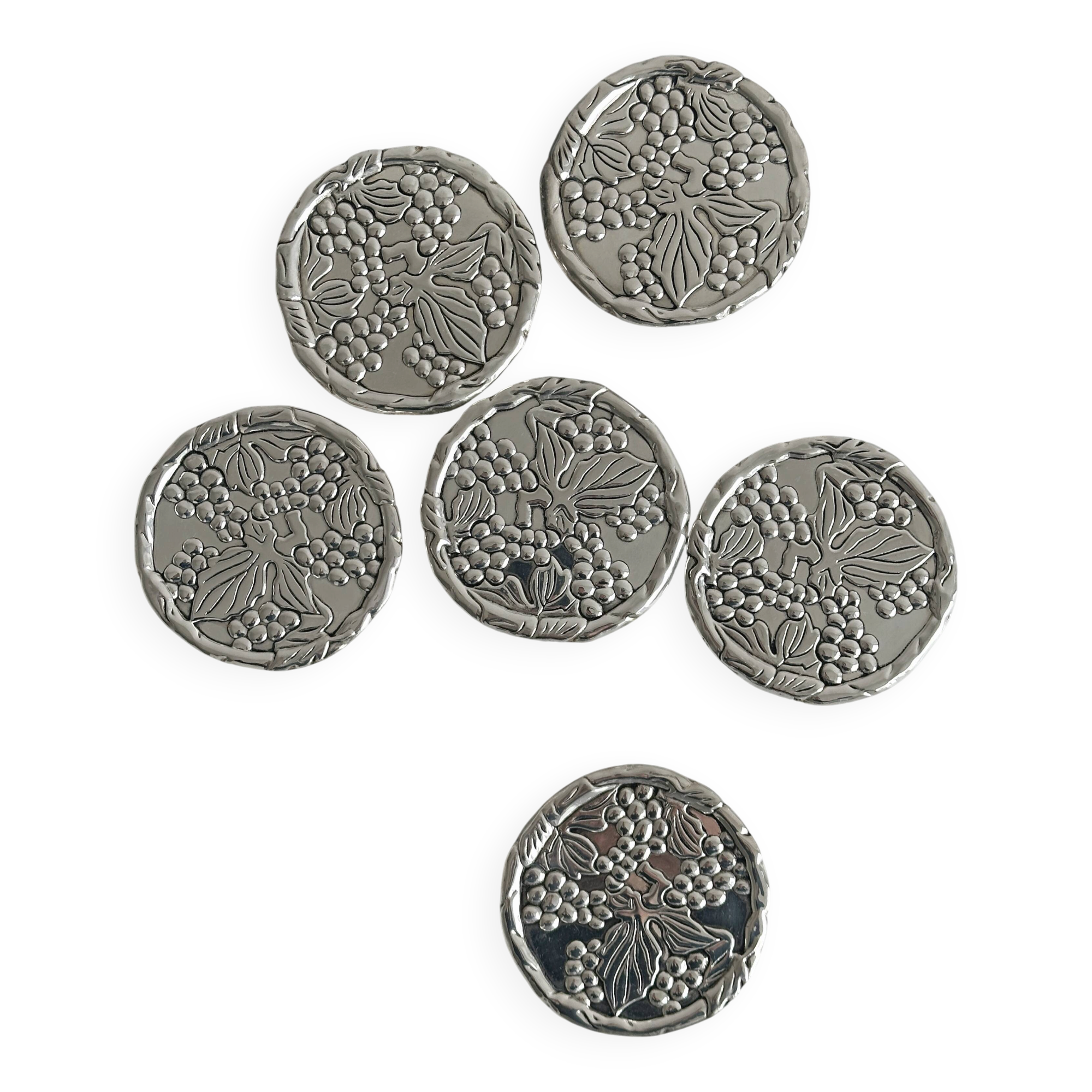 Set of 6 metal coasters