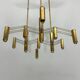 Vintage Italian brass and perspex chandelier by Zeroquattro from 70s