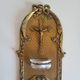 Antique Wall-mounted Bronze Font in Louis XVI Style Crucifix Cross