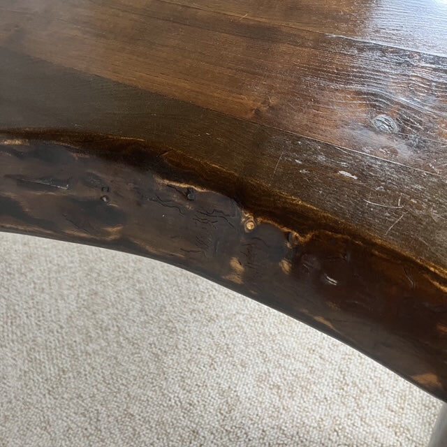 Rustic solid wood coffee table, Wabi-Sabi style, 1970s.