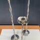 Vintage silver-plated candle holder trio