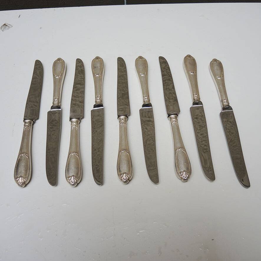 9 old stainless steel knives by Grossmann