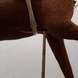 Rocking horse made of wood, fabric and natural horsehair, 1940-1950